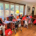 Residents socializing in comfortable living space