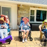 Residents enjoying the nice weather outdoors