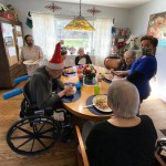 Residents enjoying holiday meal time 